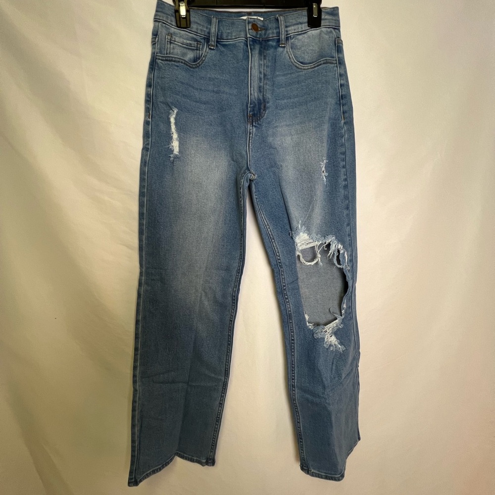 Swank A Posh Women’s No Dress Code Hi-waisted distressed bootcut jean sz 11